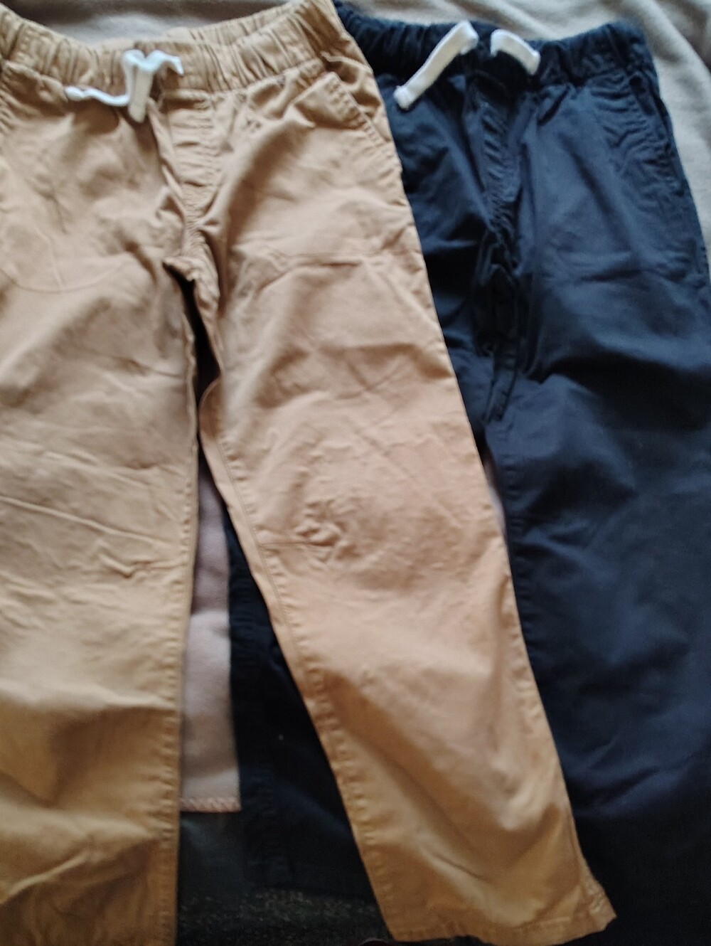Cat & Jack Boys Light Pants in Tan and Black Size 12.